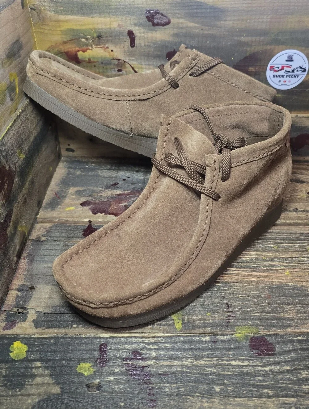 Clarks Wallaston Suede Brown Leather Boots Men's size 8 new